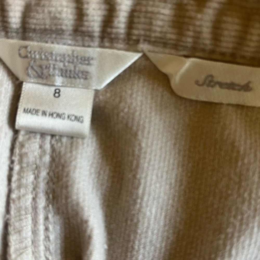 Christopher & Banks Tan Corduroy Fringed Midi Skirt Womens 8 Stretch Straight - Picture 4 of 7